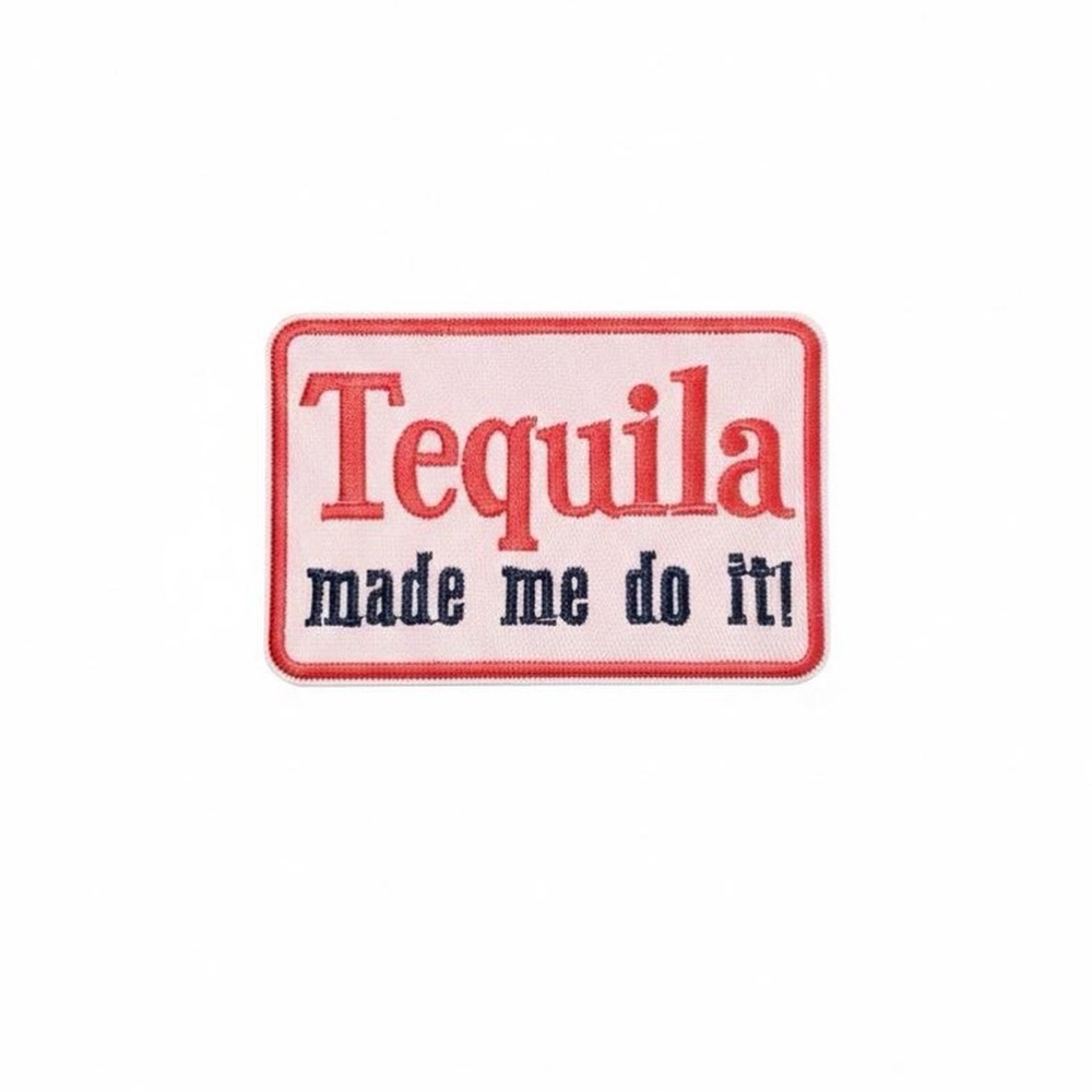 Tequila Made Me Do It Embroidered Patch Pink & Hot Pink